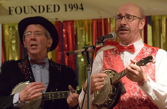 George Formby Ukulele Society Musicians perform Leaning on a Lamp-post