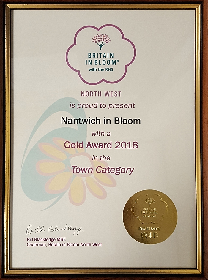 Gold Certificate - Nantwich in Bloom