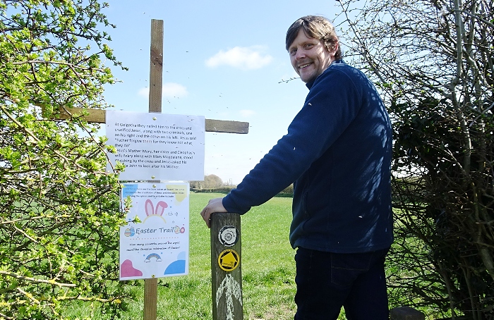 Good Friday - visitor Andrew Feltham crosses a stile on the Easter Trail (1)