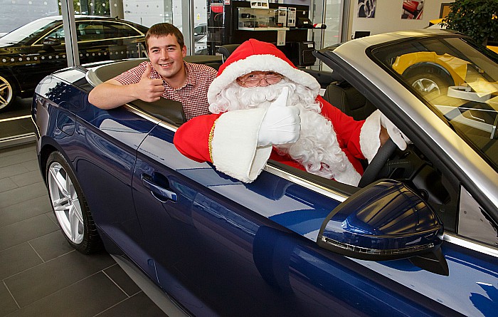 car - Graham Witter and Santa at Swansway Motor Group