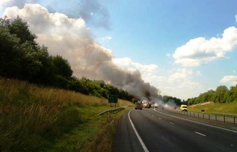 HGV fire on A500 Shavington bypass