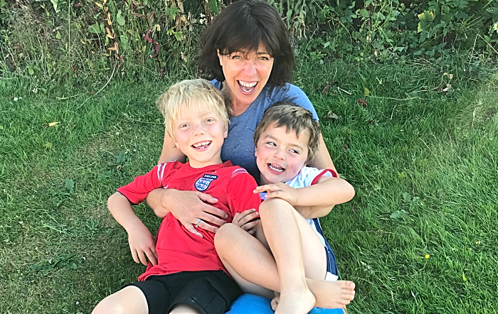 Heidi with her two boys - cancer battle