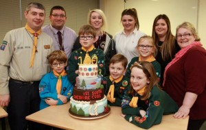 Reaseheath College’s birthday cake celebration for cub and scout group