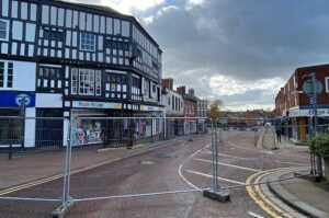 Nantwich town centre road closure set to continue after building collision