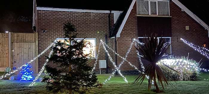 House with lights on Milton Drive (1)