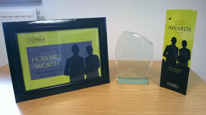 Howard Worth award East Cheshire Chamber of Commerce