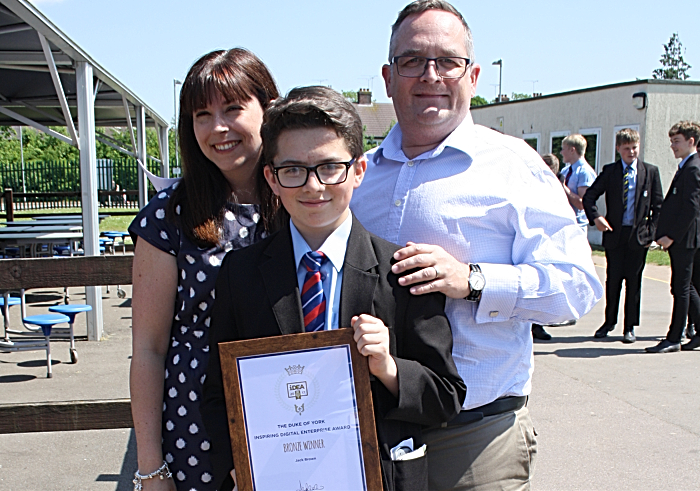 Jack Brown's parents proudly congratulate their son