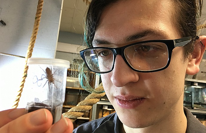 Jay Frankland undergrad RHES with wolf spiders