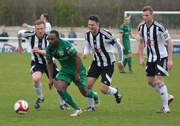 Joe Mwasile on the ball v Coalville