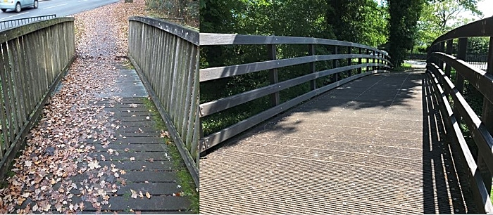 Joey Before and After - plastic bridge