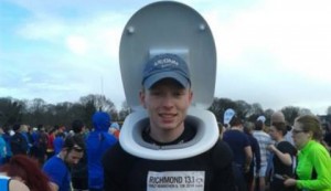 Nantwich student runs half marathon dressed in a toilet seat