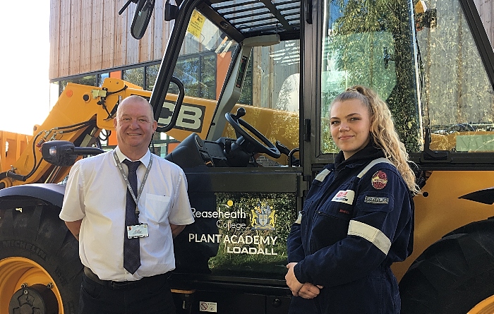 Jon Rowley Alisha Giles - engineer award reaseheath college student