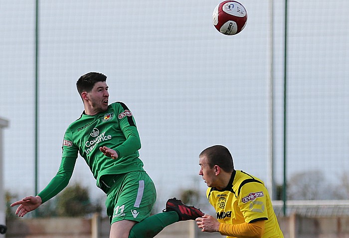 Jordan Cole header at goal