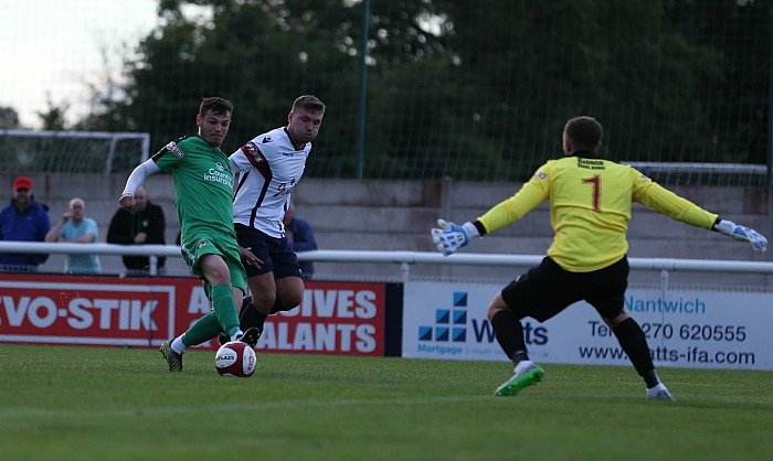 Jordan Davies scores for Nantwich v Newcastle Town