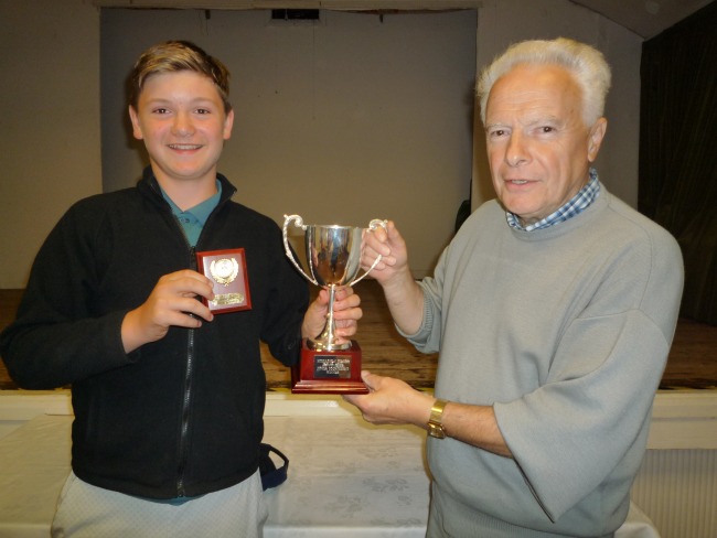 Junior Singles winner Jack Whalley with Bill Heath WJTC Chairman