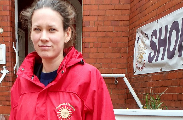 Kate Dobson, Museum Manager prepares to lead a walking tour from the museum.