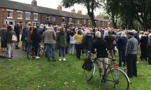 Hundreds at Barony Park protest as Cabinet councillor banned from ‘communicating’