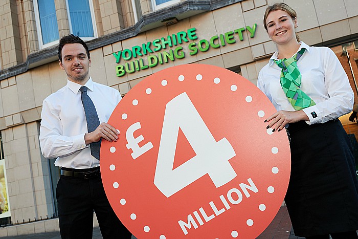 L-R Yorkshire Building Society colleagues Adam Waterfall and Katie Wood