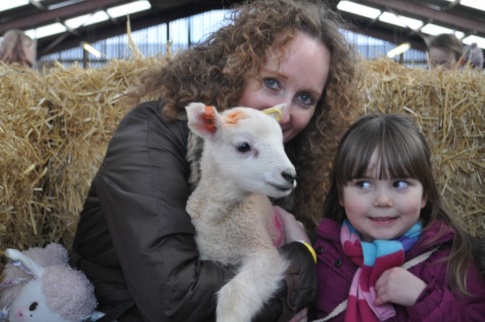 Lambing weekend - Becky (Mum) and Elizabeth (3) Buchanan from Wistaston