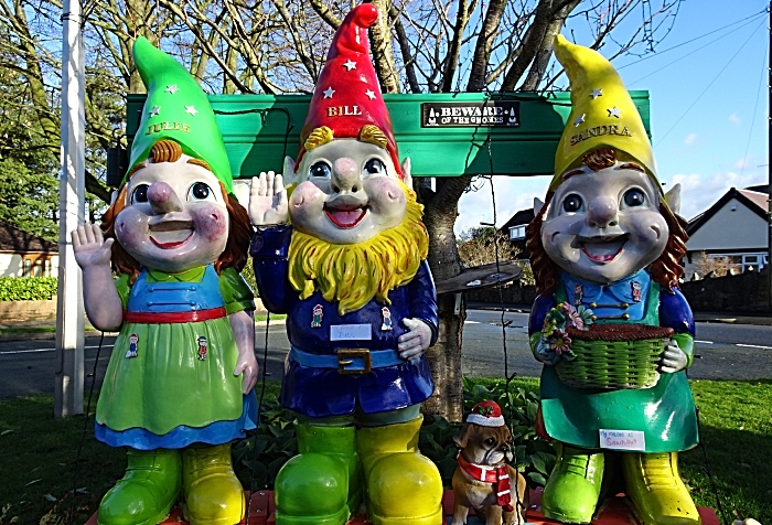 Large gnomes on display