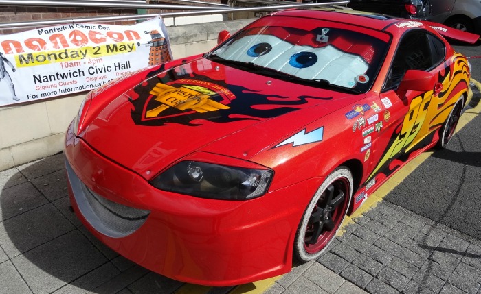 Lightning McQueen from the film Cars outside the venue