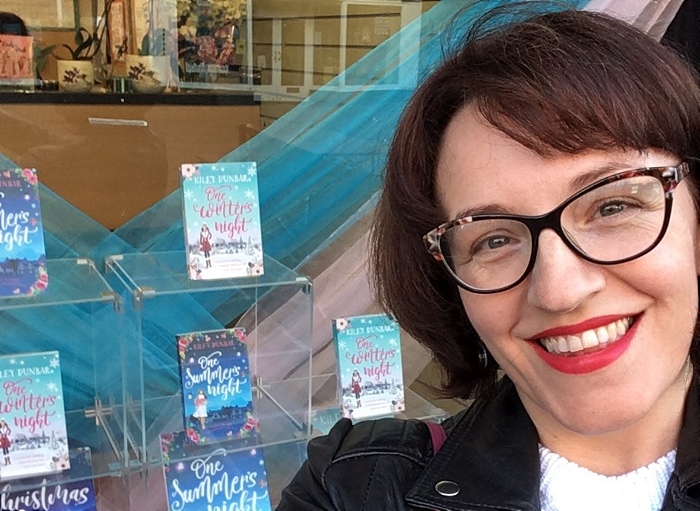 Local author Kiley Dunbar with her window display at Nantwich Bookshop & Coffee Lounge (1)