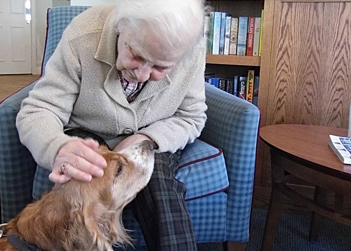 Loving the attention - Olly with Vera Elliott