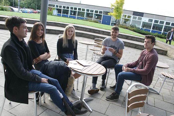 Luca Dragovic, Anya Dragovic, Hannah Nevill and Ross Hunt relax now that the wait is over