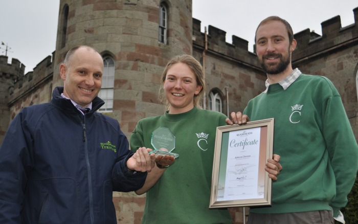 Apprentice gardener - Lyndon Smith, Rebecca Dawson and Barry Grain at Cholmondeley