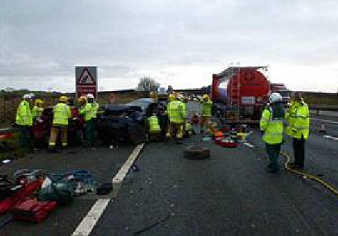 M6 motorway accident near junction 16