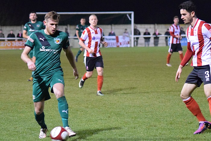 Man of the Match Andy White on the ball for Nantwich Town FC v Lincoln