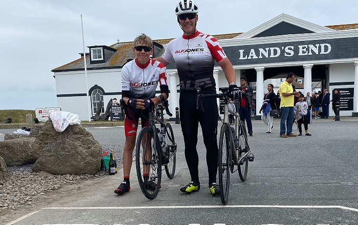 Mark Parsons, Assistant Principal of Cheshire College, at the finish line of his epic cycling challenge (1)