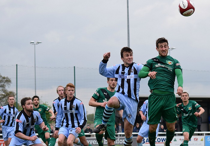 Matt Bell stretches for a header