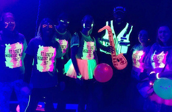 Midnight Walk neon tunnel with Nantwich Police