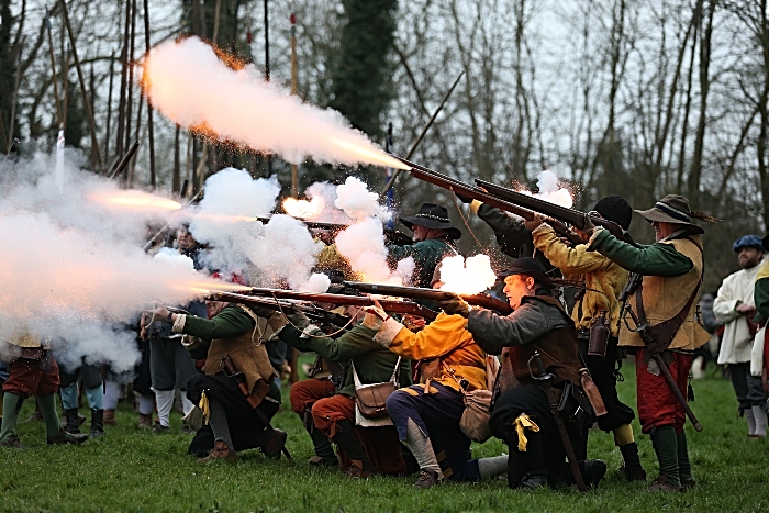 Musketeers fire during the battle on Mill Island (1)