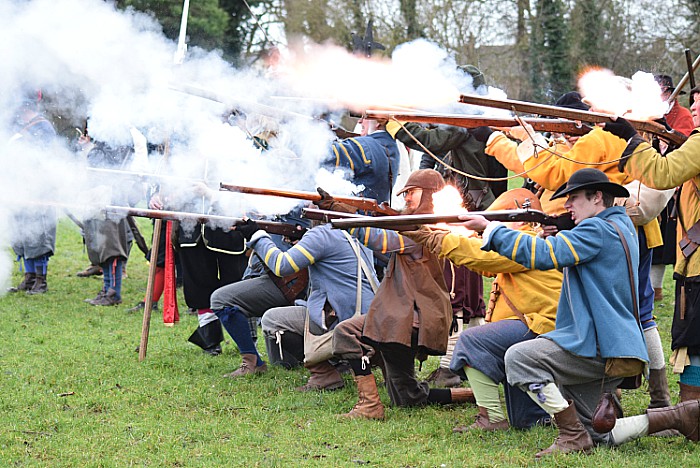 Musketeers fire during the battle on Mill Island(1)