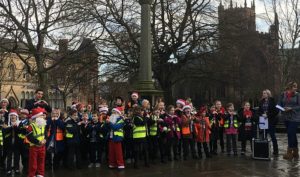 Carol singing Nantwich youngsters bring festive cheer to shoppers