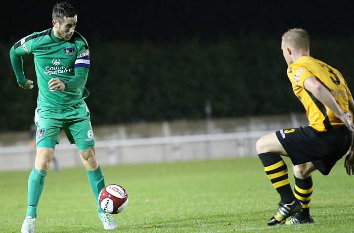 NTFC man of the match Matt Bell controls the ball