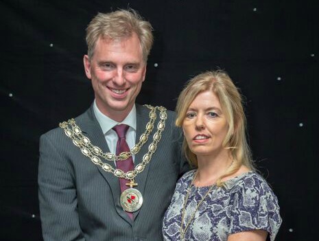Nantwich Mayor Andrew Martin and wife Linda