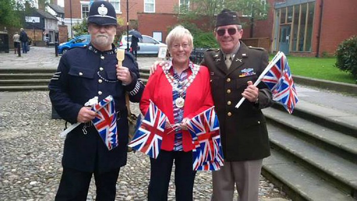 Nantwich Mayor Christine Farrall at VE Day Nantwich