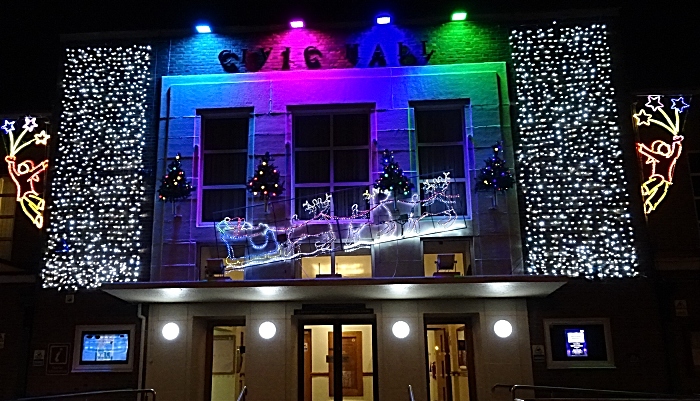 Nantwich Civic Hall Christmas lights