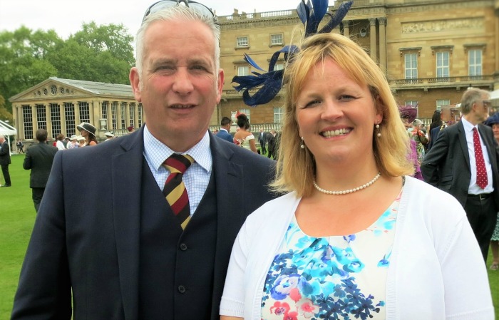 Queen's Award Nantwich Show - Chairman of Nantwich Agricultural Society, Michael-John Parkin and Liz Southall at Buckingham Palace