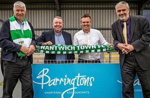 Nantwich accountants Barringtons renew sponsorship deal with Nantwich Town