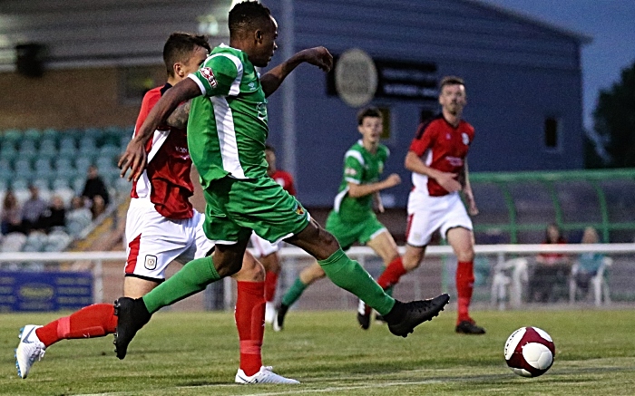 Nantwich Town goal v Crewe Alexandra - David Neligwa scores past Ben Garrett (1) (1)