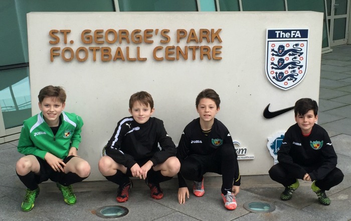 Nantwich Town youngsters at St George's Park England training centre