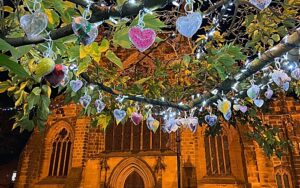Nantwich Tree of Light shining bright again in town square