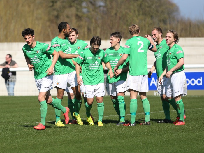 Nantwich celebrate against Witton Albion