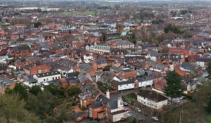 Aerial view of Nantwich town centre, pic by Jonathan White