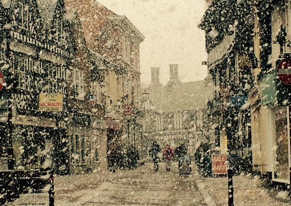 Nantwich in the snow, pic by Kirsty Taylor on Twitter