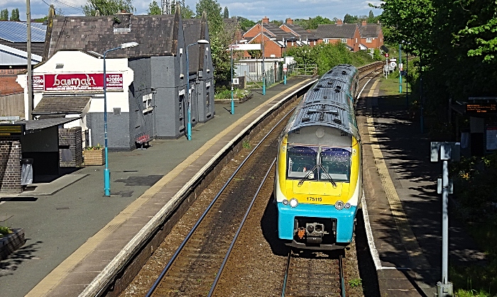 timetable - Nantwich railway station - train passing through the station - May 2020 (1)